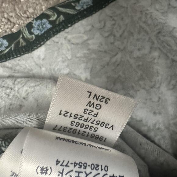 Lands End Dress Womens Large Green Floral V Neck Knot Twist Front Outdoor Casual - Picture 11 of 16